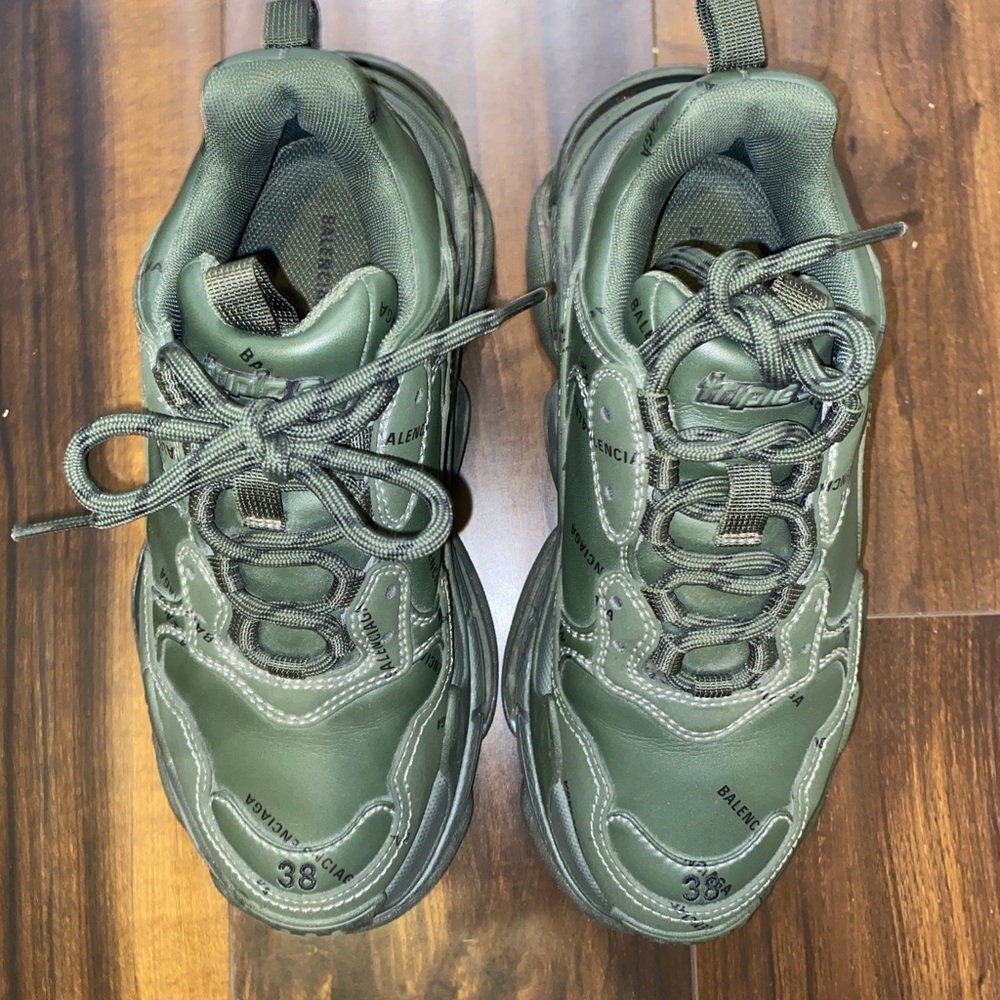 Balenciaga Olive Green Athletic Shoes
